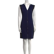 Halston Heritage Womens Blue & Black Colorblock Sleeveless Sheath Dress Size 6