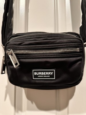 Burberry ショルダーバッグ サコッシュ ナイロン レザー Burberry Warner Camera Crossbody Bag Black Nylon New | eBay