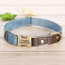 Free Custom PU Leather Dog Collar Engraved Dog Collars Adjustable Pet Buckle ID