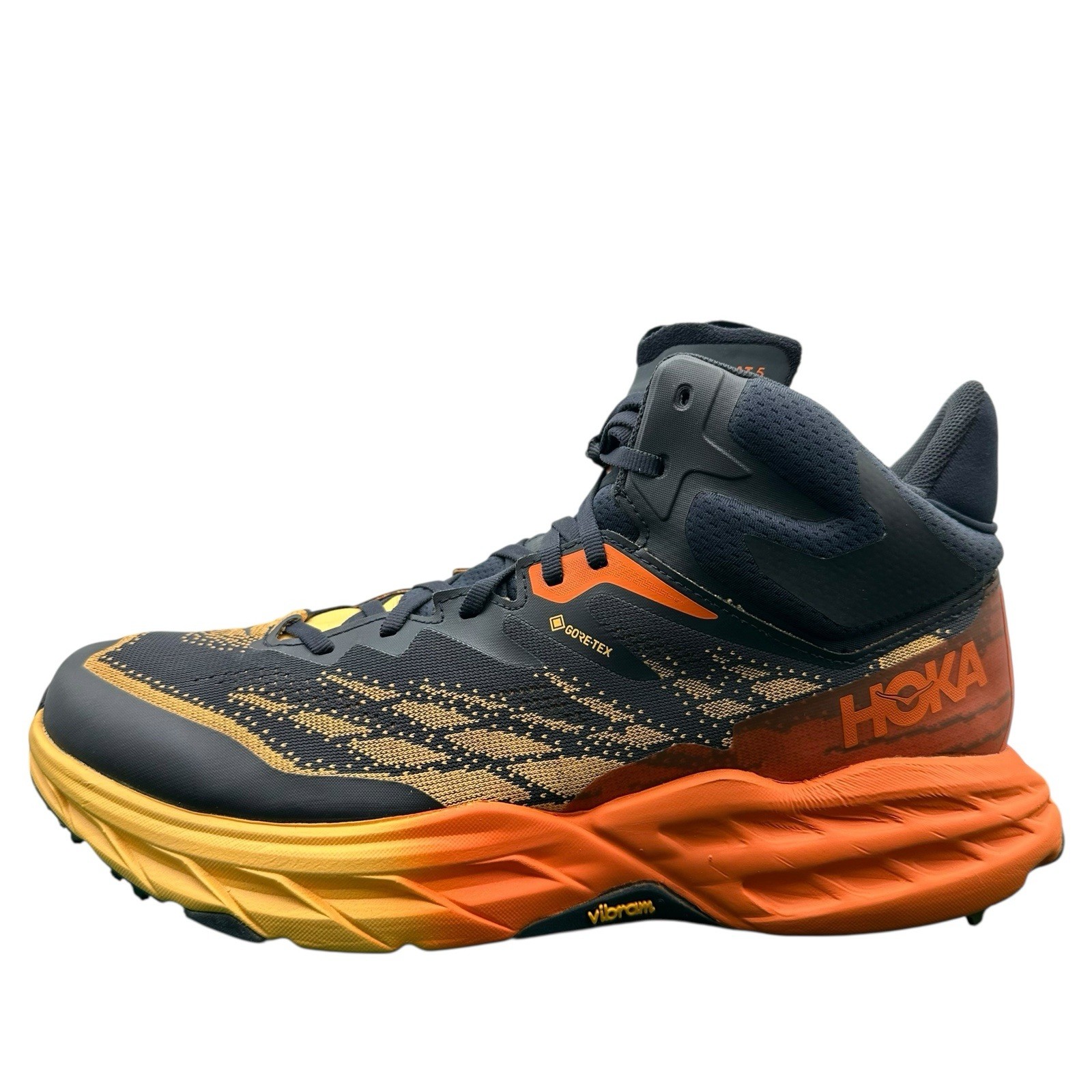 Talla 11 M - Hoka One One HOKA Speedgoat 5 GORE-TEX Gris Medio Naranja Amarillo NUEVO