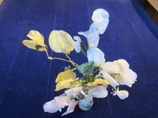 Vtg Millinery Flower Collection Lot Yellow Pink Blue Sweet Peas 1 1/2" H5569