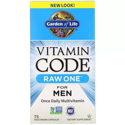 Garden of Life, Vitamin Code, RAW One, Multivitamin für Männer, 75 veg. Kapseln