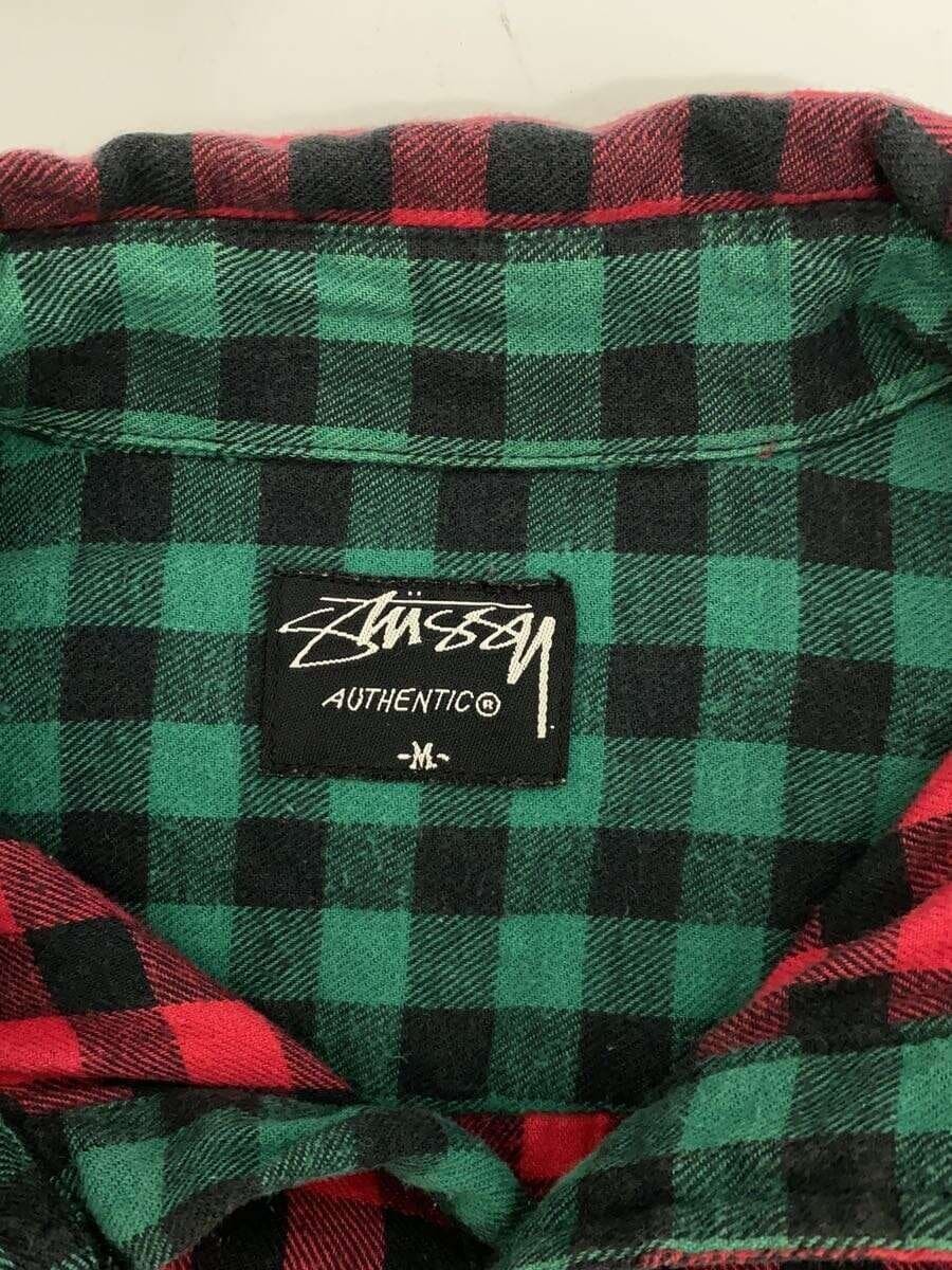 STUSSY Long Sleeve Shirt M Cotton RED Gingham CK thumbnail 3