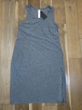 Fabletics Women's Gray Heathered Stretchy Cloud Jersey Tank Midi Dress Sz XL NWT