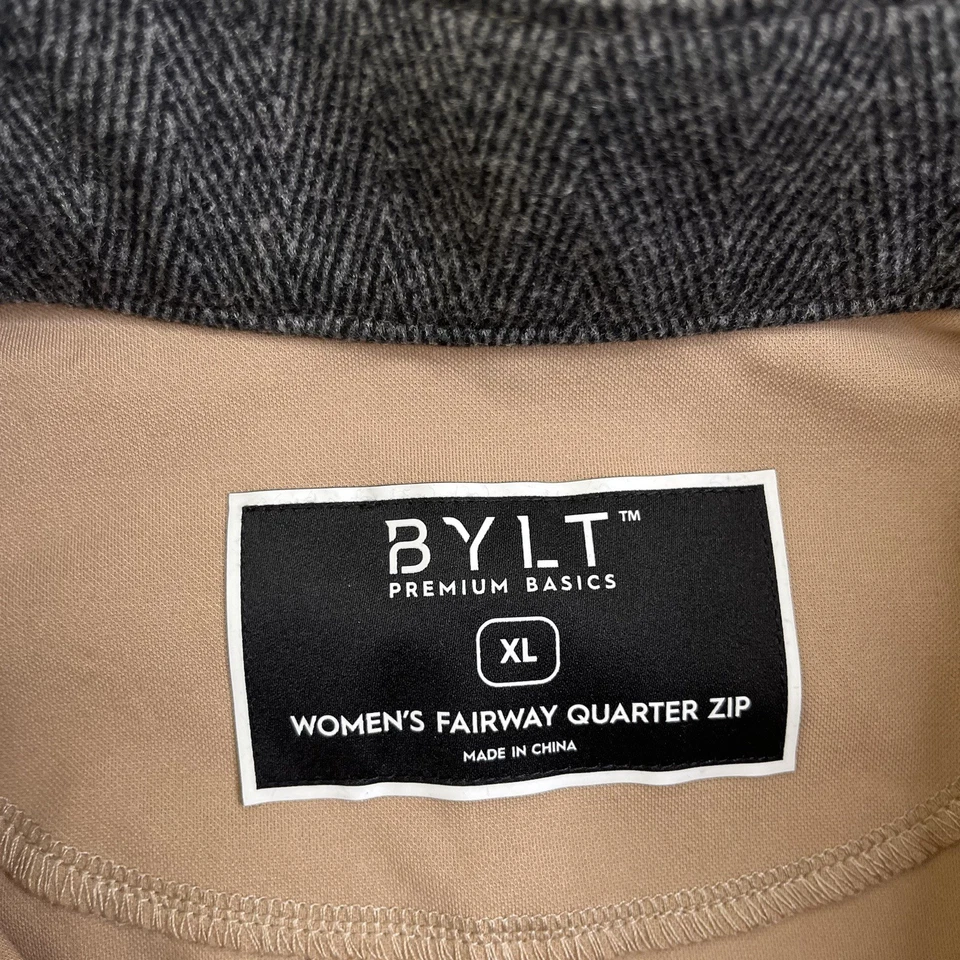 BYLT Jacket Womens X-Large Tan Fairway Quarter Zip Pullover Performance Golf - Image 4 of 4