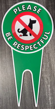 No Dog Poop Please Be Respectful Pick Up After Your Dog Aluminum Yard Sign Stake