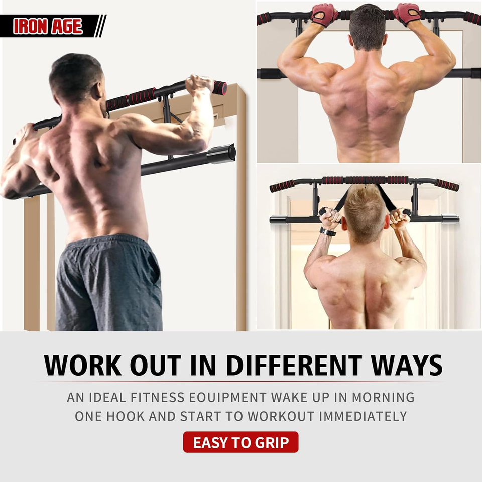 IRON AGE Pull up Bar for Doorway Pullupbar with 2024 Enhanced Smart Hook Angle eBay