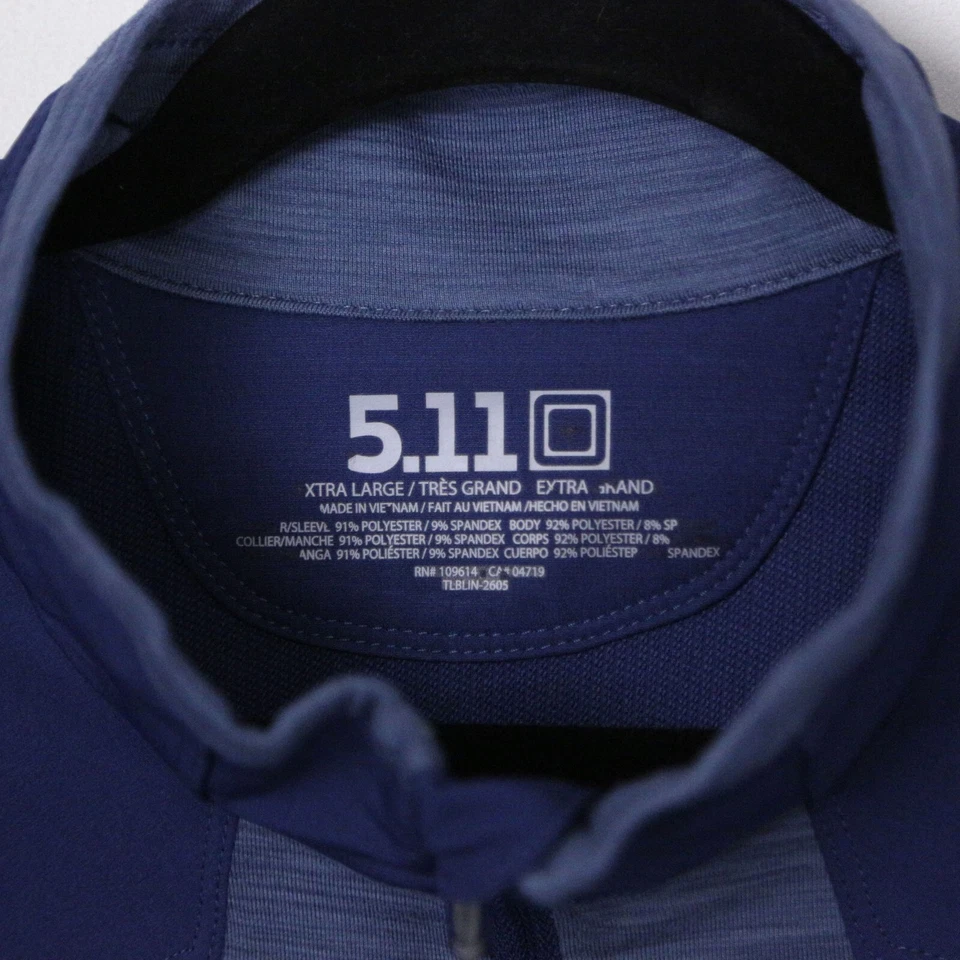 Suéter táctico 5.11 para hombre 1/2 1/4 cremallera chaqueta ligera pulóver azul para hombre XL Foto 4 de 4