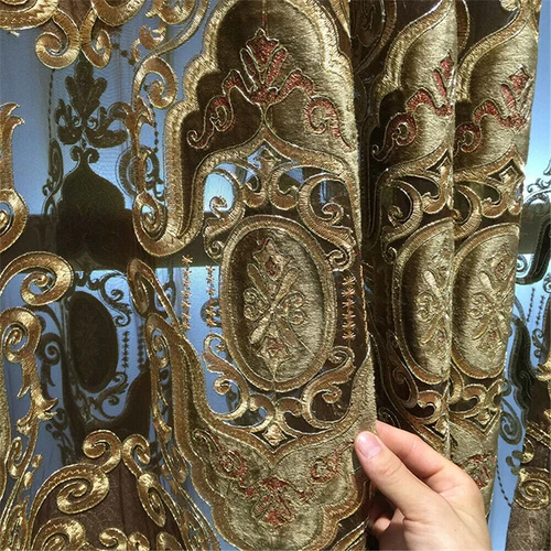 Luxury European Curtains Floral Embroidered Semi Blackout Curtain Drape 1 Panel - Picture 33 of 37