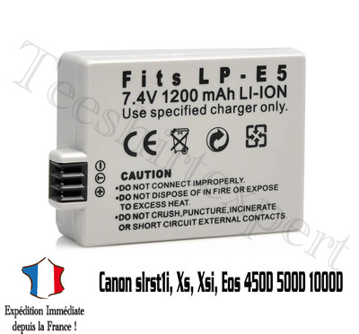 Battery for CANON LP - E5 LPE5 Eos 450D 500D 1000D Rebel T1i Xs - 1200mah - e5