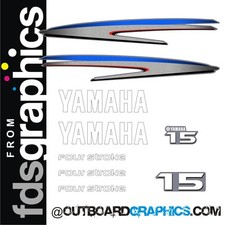Yamaha 15hp 4 stroke outboard engine decals/sticker kit