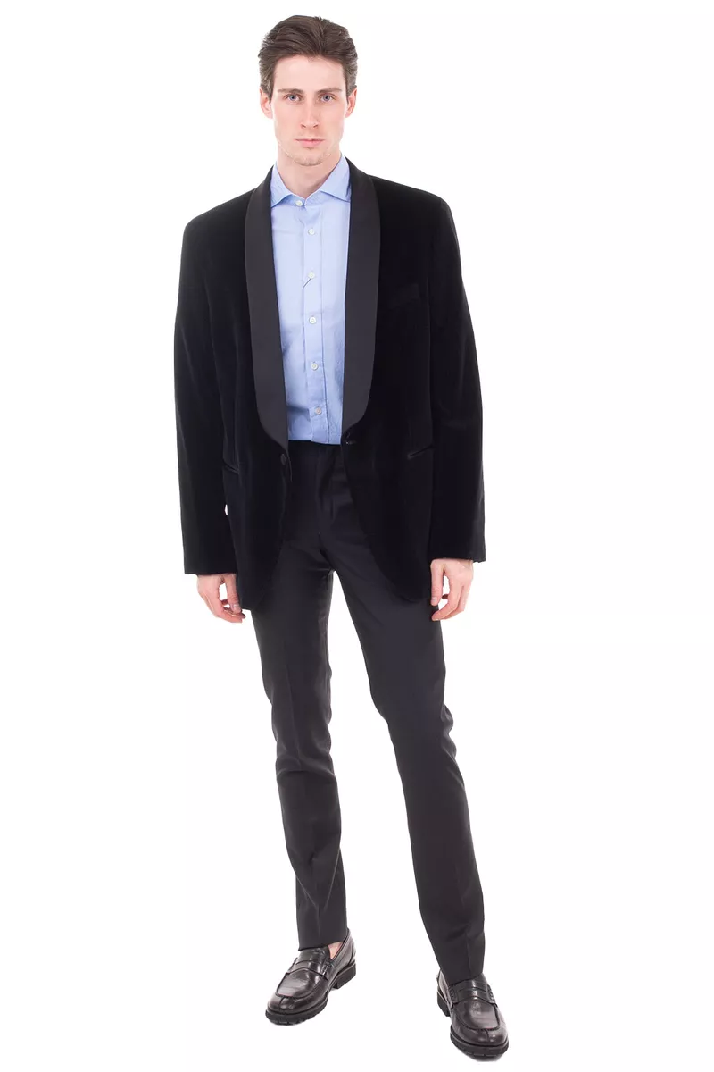 HACKETT Velour Tuxedo Blazer Jacket RRP 425 38L 48L S
