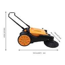 41'' Walk-Behind Sweeper Street Pavement Sweeping Broom Floor Road Cleaner