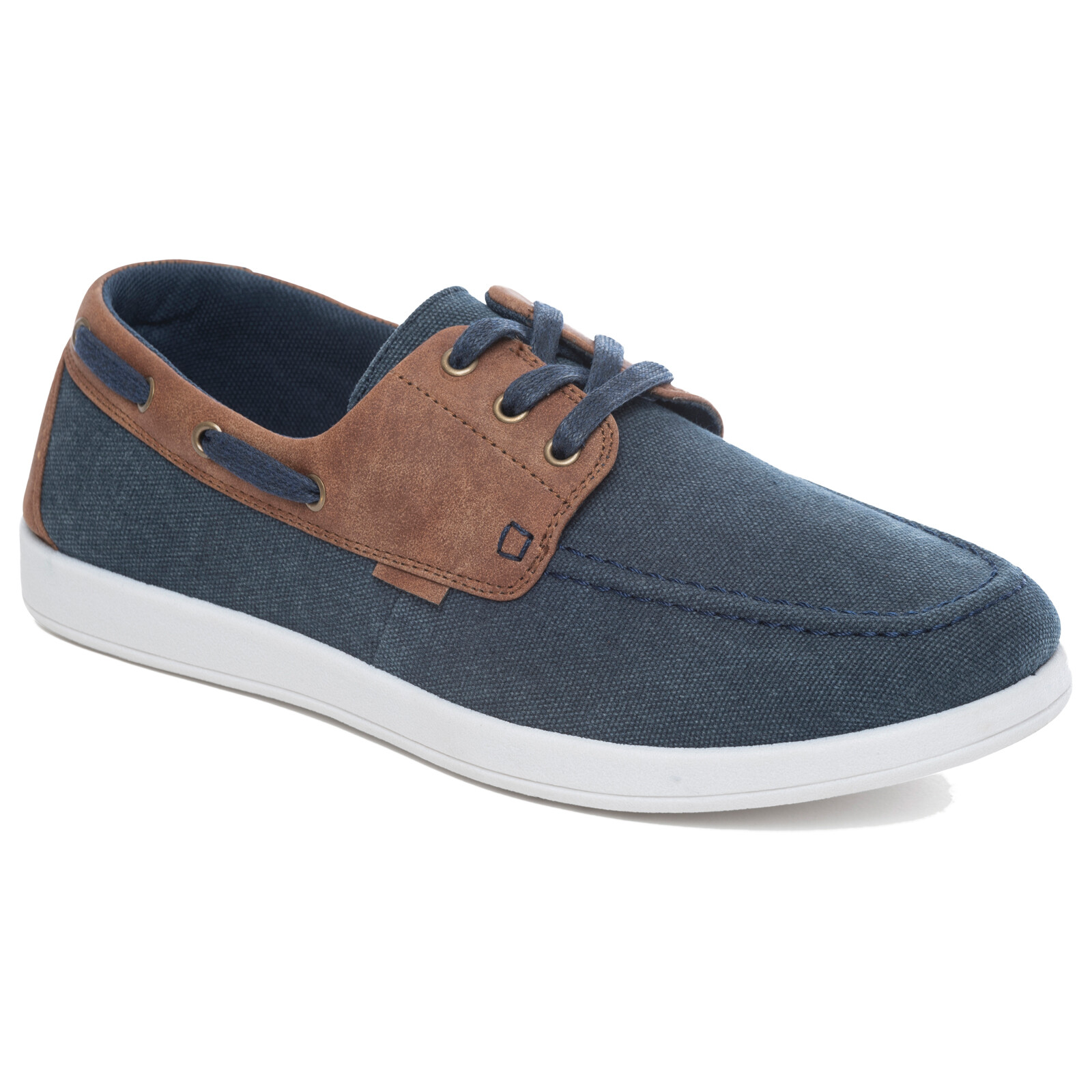 DR KELLER MENS CANVAS DECK BOAT SHOES 