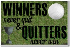 Winners Never Quit - NEW Sports Coaching Classroom Motivational POSTER