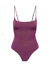 Aritzia Babaton Contour Plum Spaghetti Strap Square Neck Cami Bodysuit M