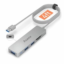 Usb 3.0 Hub Splitter With Card Reader 6in1 4ft Extension Long Cable Cord Multipo