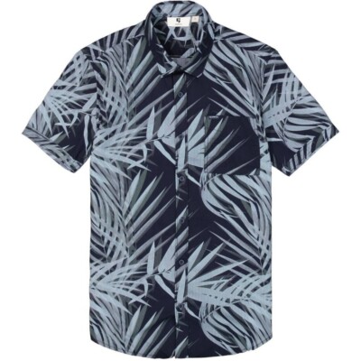 Garcia Herren Hemd kurzarm Regular Fit blau floral E51096 2591 deep ink