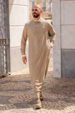 Al Ameer Lawung Mens Thobe Jubba Arab Islamic Long Dress Muslim Dishdasha AA2423
