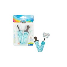 Canpol Babies Soother Clip With Ribbon Exotic Animals Blue