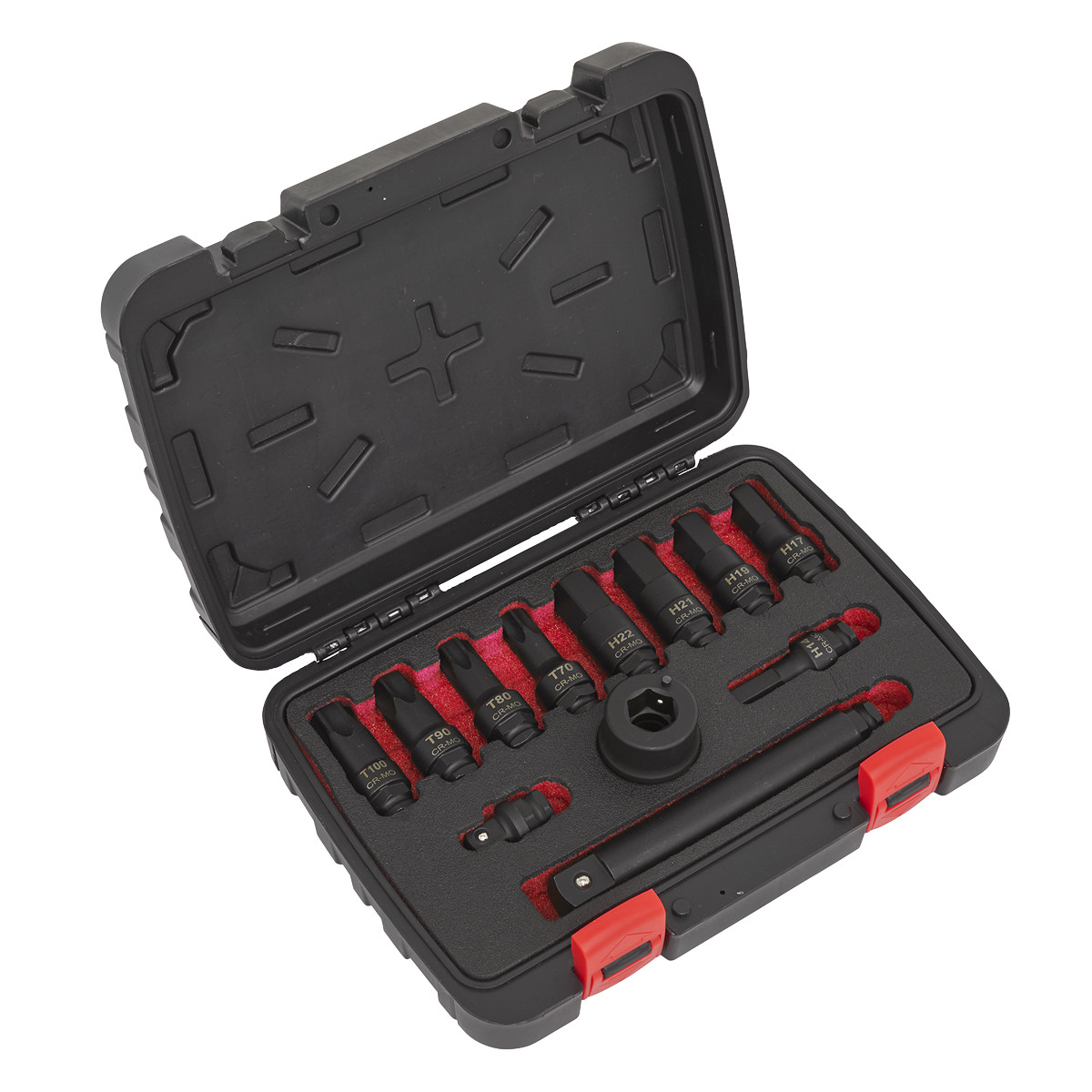 Sealey Impact Socket Bit & Accessories Set 12pc 3/4""Sq Drive Garage Workshop DIY