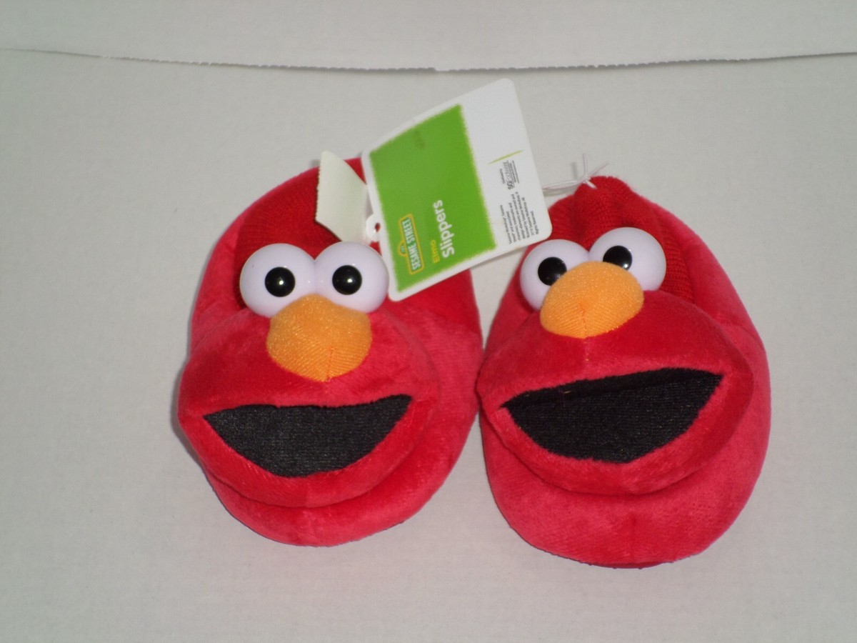 Sesame Street ELMO Toddler Puppet Slippers Size XL 9-10 Plush NEW