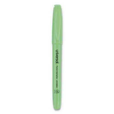 Universal 8852 Chisel Tip Pocket Highlighters - Fluorescent Green (1 Dozen) New