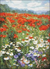 Needlework Crafts Full Embroidery Counted Cross Stitch Kits Mountain Flowers