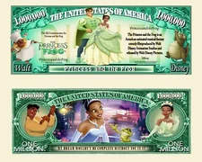 Princess and the Frog Million Dollar Bill Funny Money Novelty Note + FREE SLEEVE