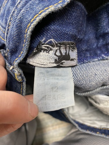 Vintage 90s Children's Silver Unicorn Blue Denim Jeans Size 12 Actual 22x25 - Picture 8 of 9