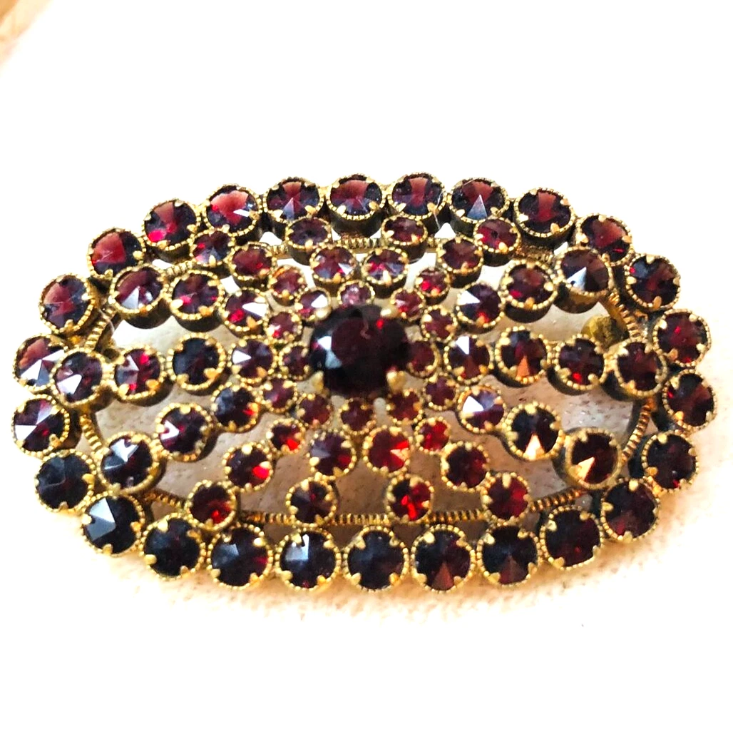 Vintage czech glass sale brooch