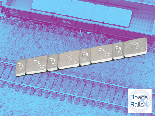 Strip of 8 Self Adhesive Weights For Model Railways, Hornby, Bachmann, Heljan - 第 1/2 張圖片