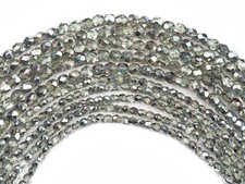 Czech Fire Polished Round Faceted Glass Beads, Crystal Labrador Olive 4mm 6mm