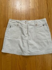 NEW YORK  COMPANY Khaki White Striped Skort Size 16 Seersucker 36" Waist