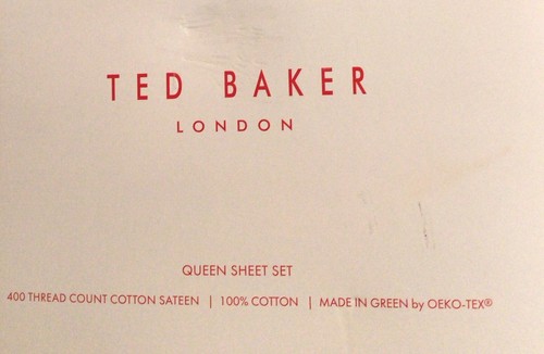TED BAKER 400 TC 100 % ULTRAFEIN Baumwolle Satin QueenSheet Set BLAU Öko-Tex NEU - Bild 2 von 5