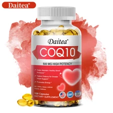 High Strength CoQ10 500mg - Supports Heart And Cardiovascular Health,Antioxidant
