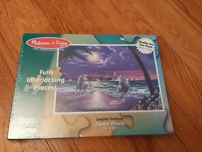 Melissa & Doug Seaside Stallions Jigsaw Puzzle 500 piece 19"x 27" New Sealed - Image 1 of 2