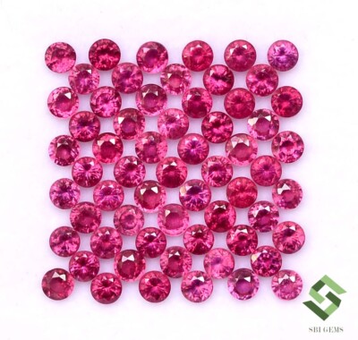 3 mm Natural Ruby Round Cut Lot 30 Pcs Calibrated Lustrous Loose Gemstones GF