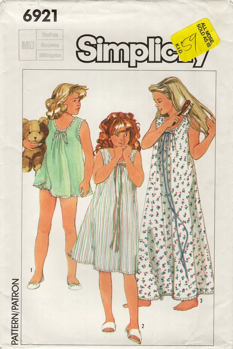 Simplicity 6921 Easy To Sew Nightgowns Baby Doll Pajamas