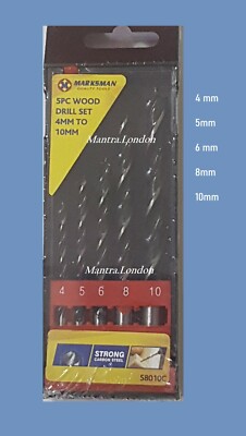 5 Bits SET Brad Point Holzbohrer 4 bis 10 mm scharf Qualität Holzlöcher DIY 