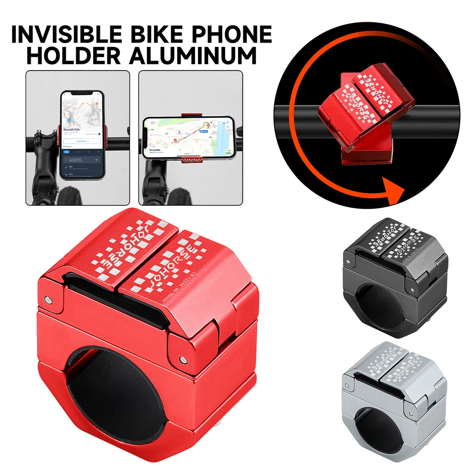 Invisible Aluminum Bike Phone Holder 360 MTB Road Bicycle Cell Phone Mount Stand - Image 3 of 4