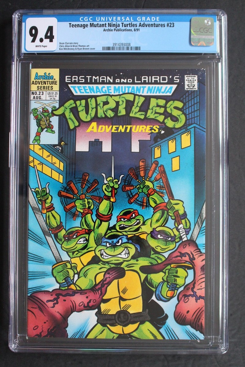 TMNT ADVENTURES #23 1st SLASH 1991 Krang Bellybomb Splinter April