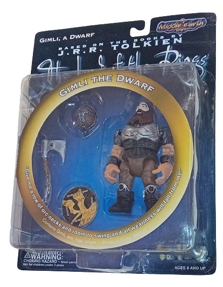 The Lord of the Rings GIMLI THE DWARF Action Figure 2000 Middle Earth Toy Vault.