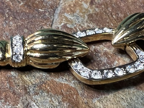HSN Gold Tone Chain & Crystal Necklace Fabulous Quality Unsigned QVC - Picture 21 of 24