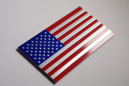 3D Aluminum US American Flag Sticker Decal | Auto Car Bike Emblem | 3.15"x1.75" - Picture 6 of 12