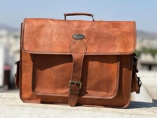 Borsa messenger da uomo in pelle 18" tracolla valigetta per laptop regalo di ...