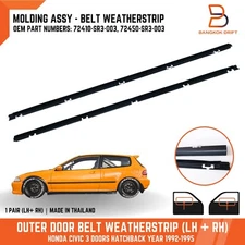 Outer Door Belt Window Seal Weatherstrip Assy FIT Honda Civic 3D Hatchback 92-95
