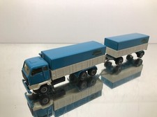 TEKNO HOLLAND VOLVO F88 F89 TRUCK+TRAILER -BLUE+WHITE 1:50- GOOD - V91