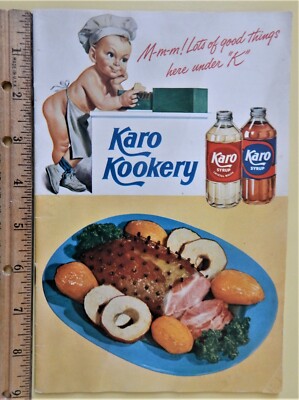 Karo Kookery Recipes Cookbook Advertising Syrup Baby Chef 1949 Corn Products ad