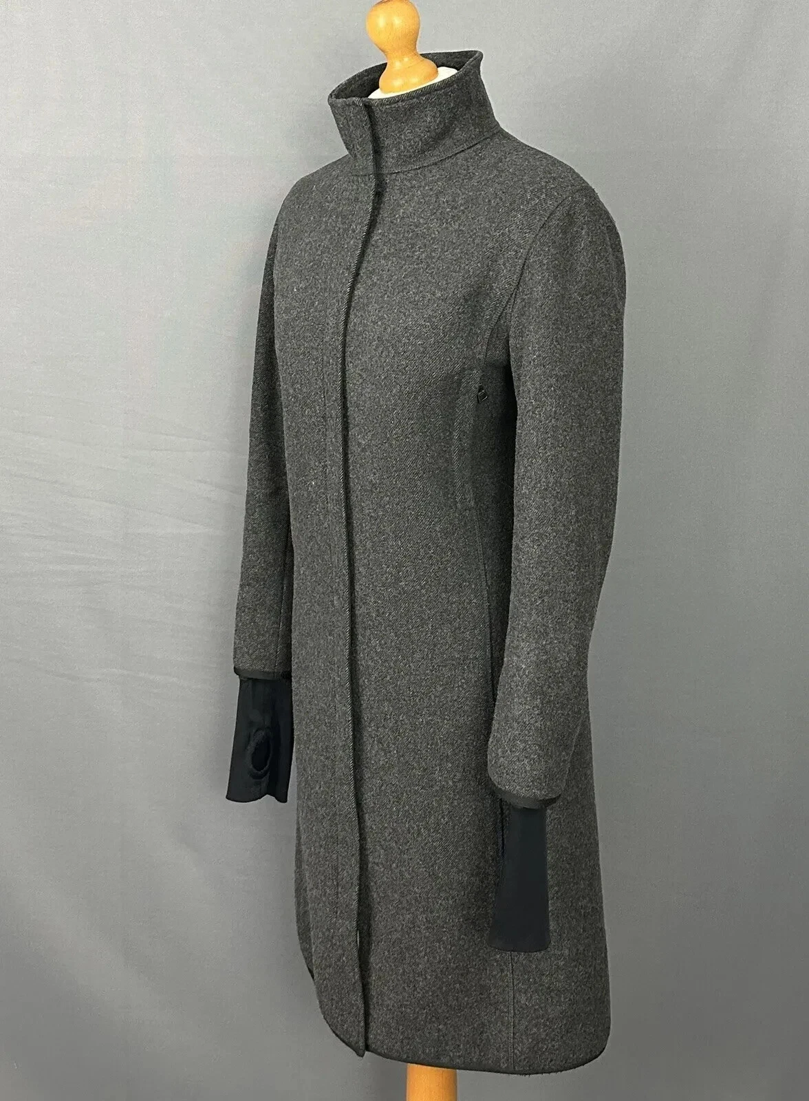 CAPPOTTO PRADA GRIGIO 100% LANA VERGINE Donna Taglia UK 8 IT 40